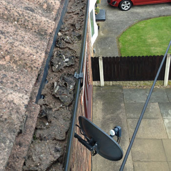 Gutter cleaning Doncaster - clogged gutter image